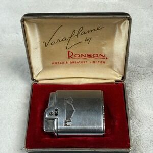 Vintage Ronson Whirlwind Imperial Lighter Chrome Made in USA with Original Box